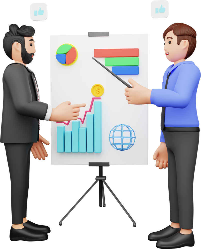Social Media Growth, 3D Character Illustration